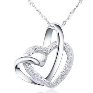Silver Double Heart Necklace